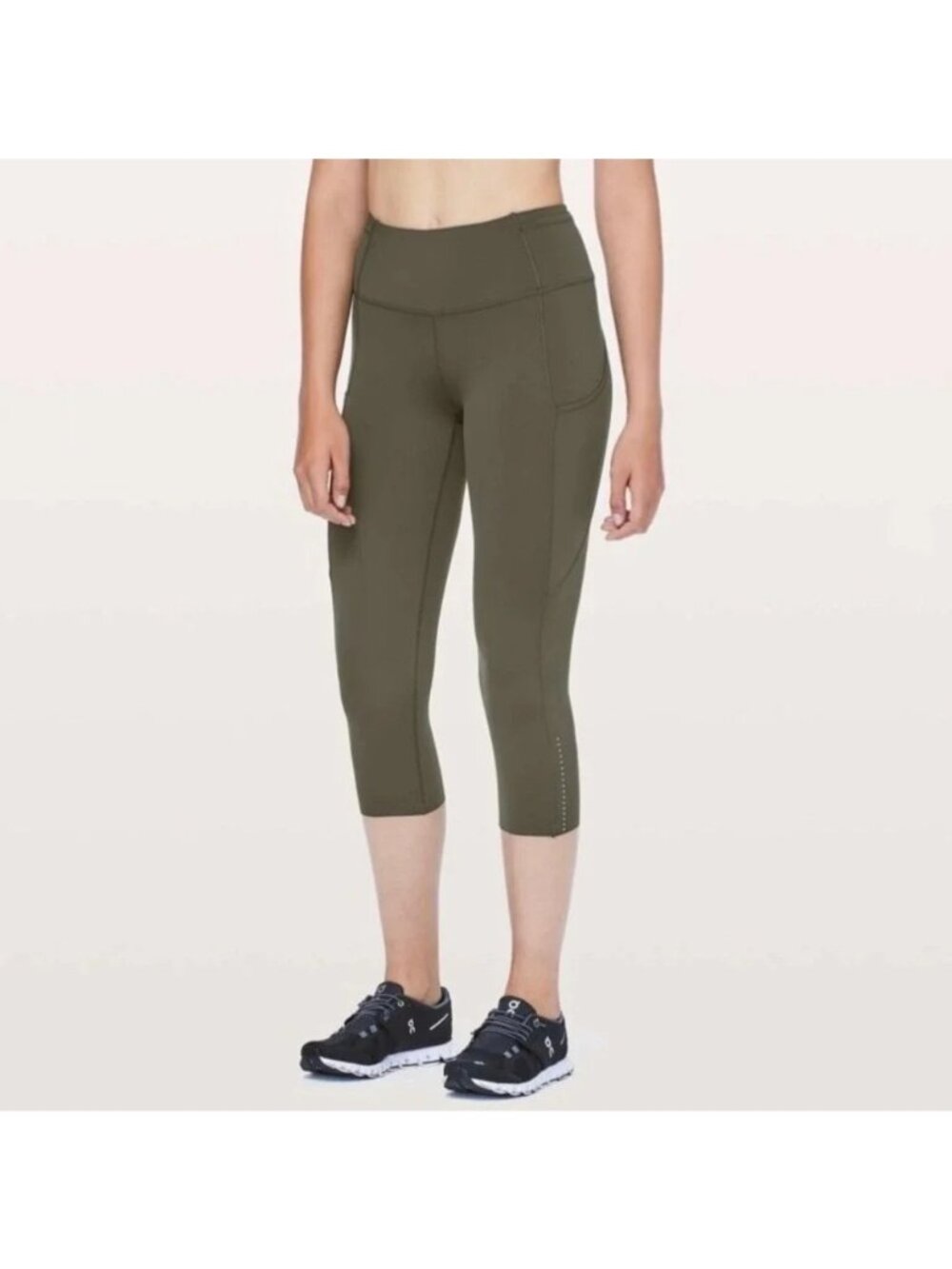Lululemon Fast Free High-Rise Legging 19” Size 6 Olive Green Activewear Running